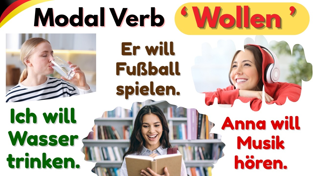 🇩🇪 Modalverb „wollen“ einfach erklärt | A1–A2 📚✨