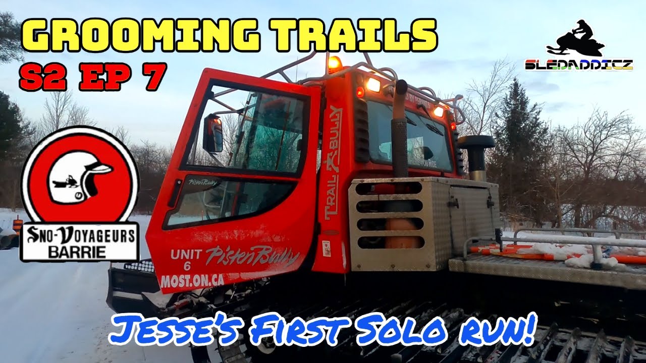 Grooming Snowmobile Trails in Barrie! | PistenBully 200 Trail | Jesse's First Solo Run | 11.5 Hours