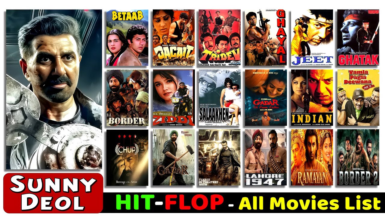 Sunny Deol All Movies List Hit and Flop | Sunny Deol all Movies Box Office Collection. Jaat-Border 2