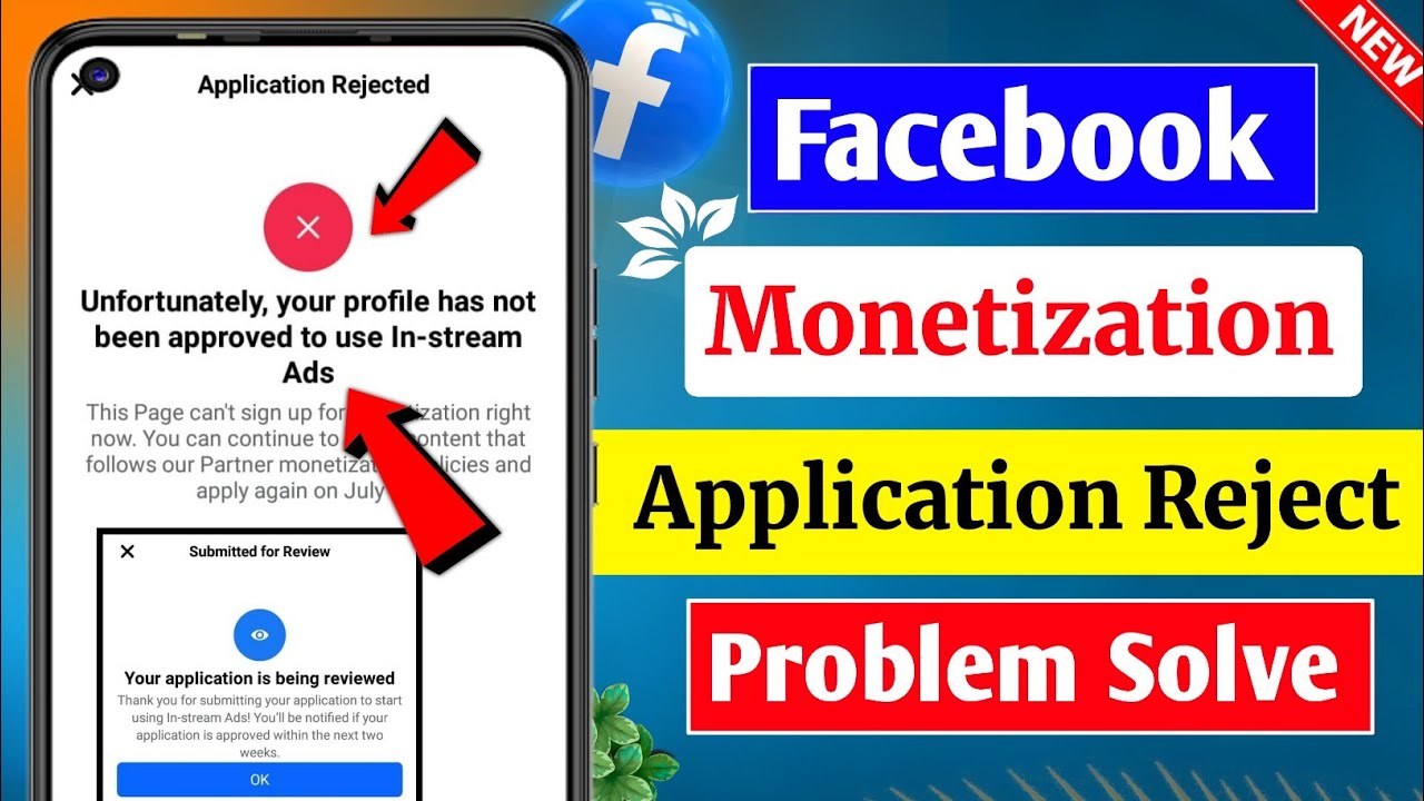 Facebook Monetization Application Rejected | How to application Rejected Facebook monetization
