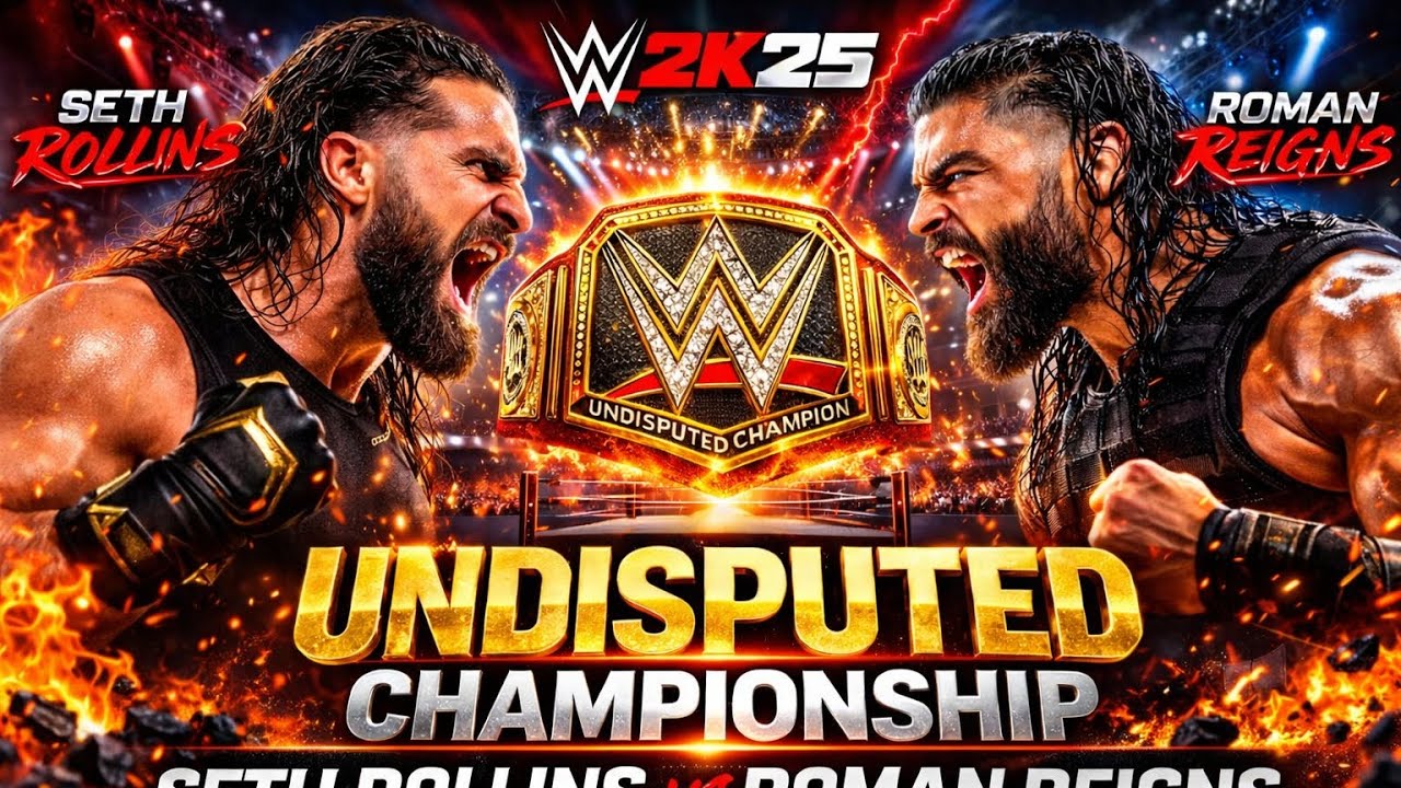 Roman Reigns vs Seth Rollins – Undisputed Championship Match 🔥 | WWE 2K25 | 4K - Hindi commentary