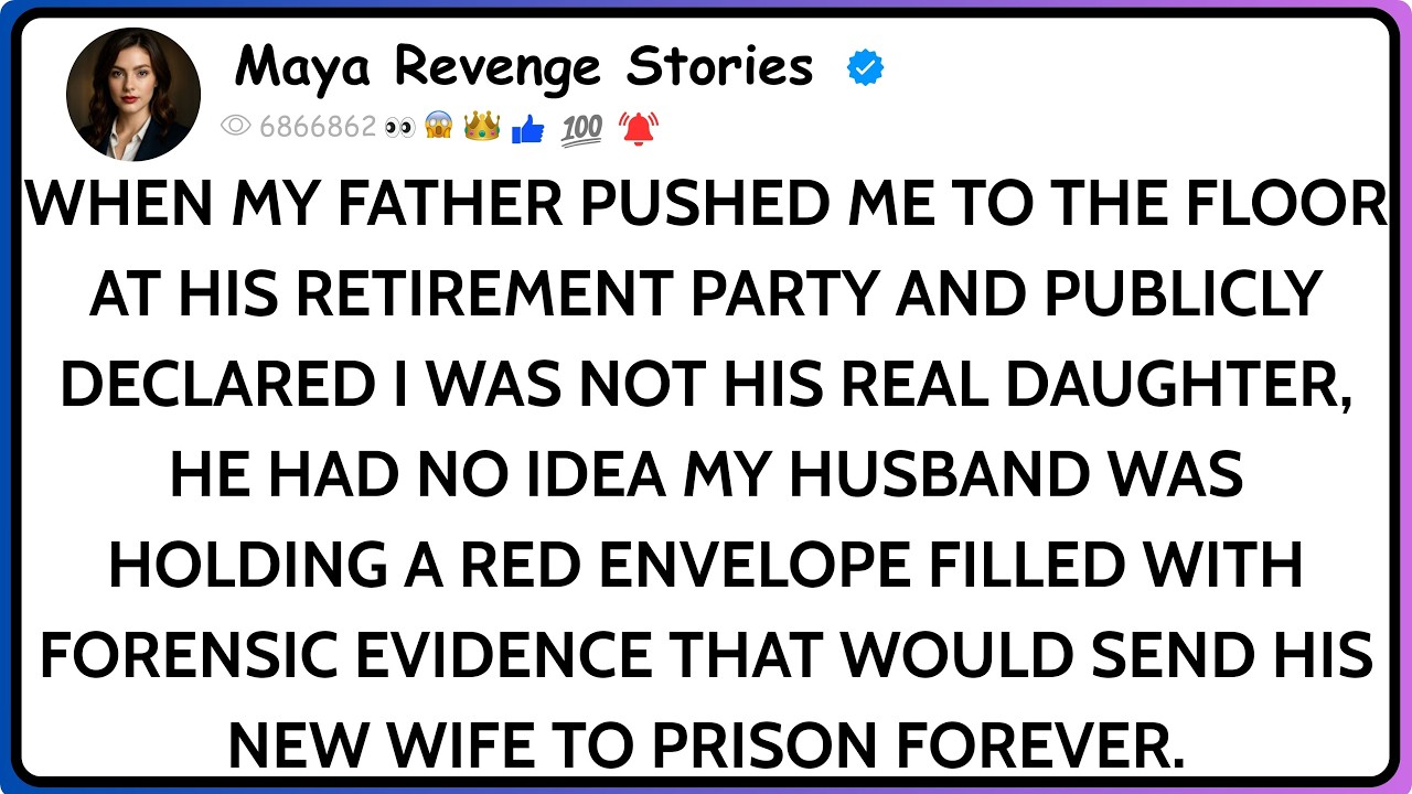 My Dad Pushed Me To The Floor At His Retirement Party, Said I'm Not Real Daughter—Then My Husband...