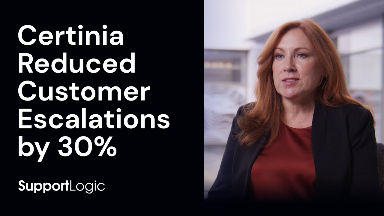 Certinia reduced customer escalations by 30% with SupportLogic