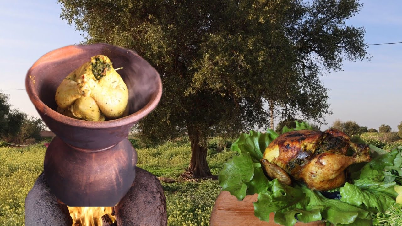  دجاج مفور بالبقولة 🔥🤤 خرجة للطبيعة 🇲🇦🌱