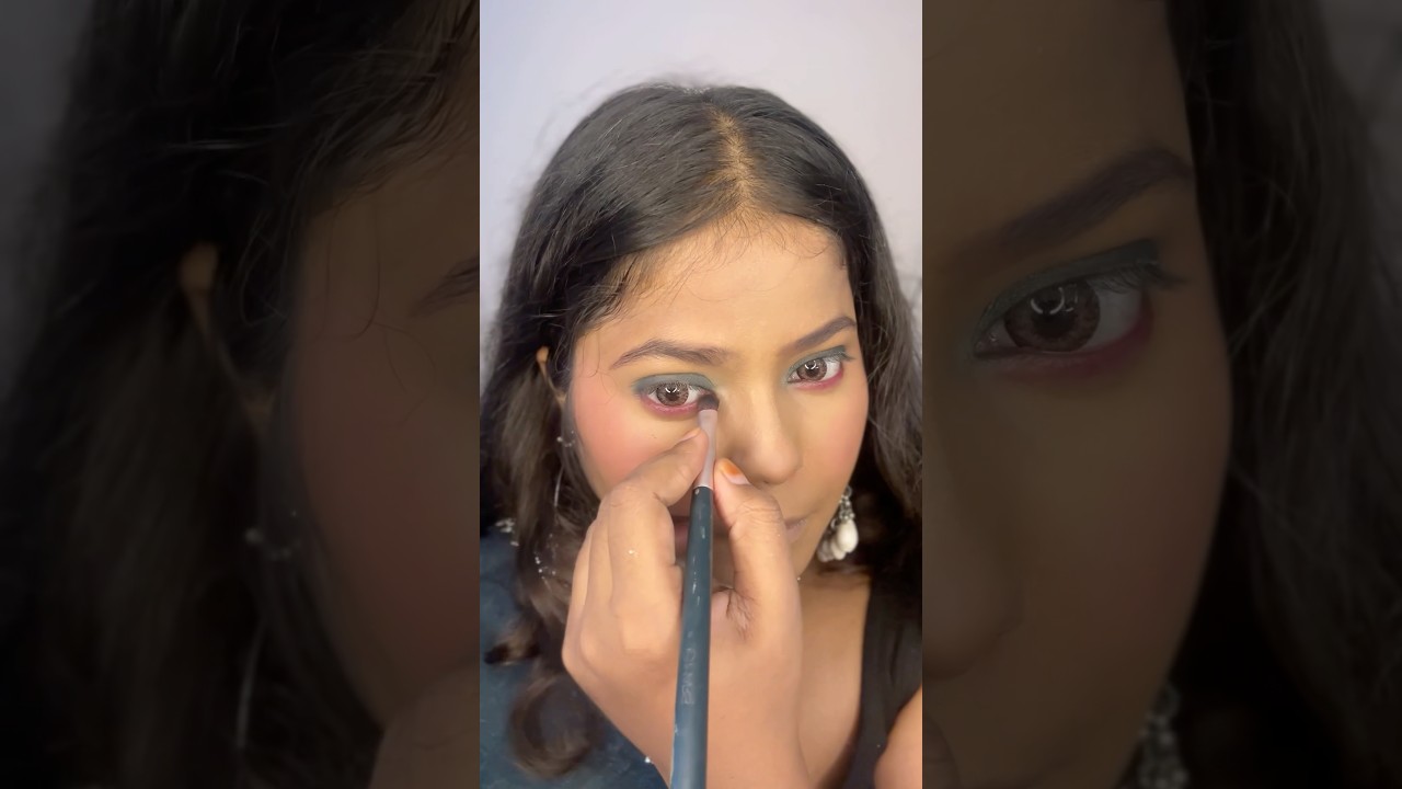 Green smoky eyes makeup tutorial🌸✅