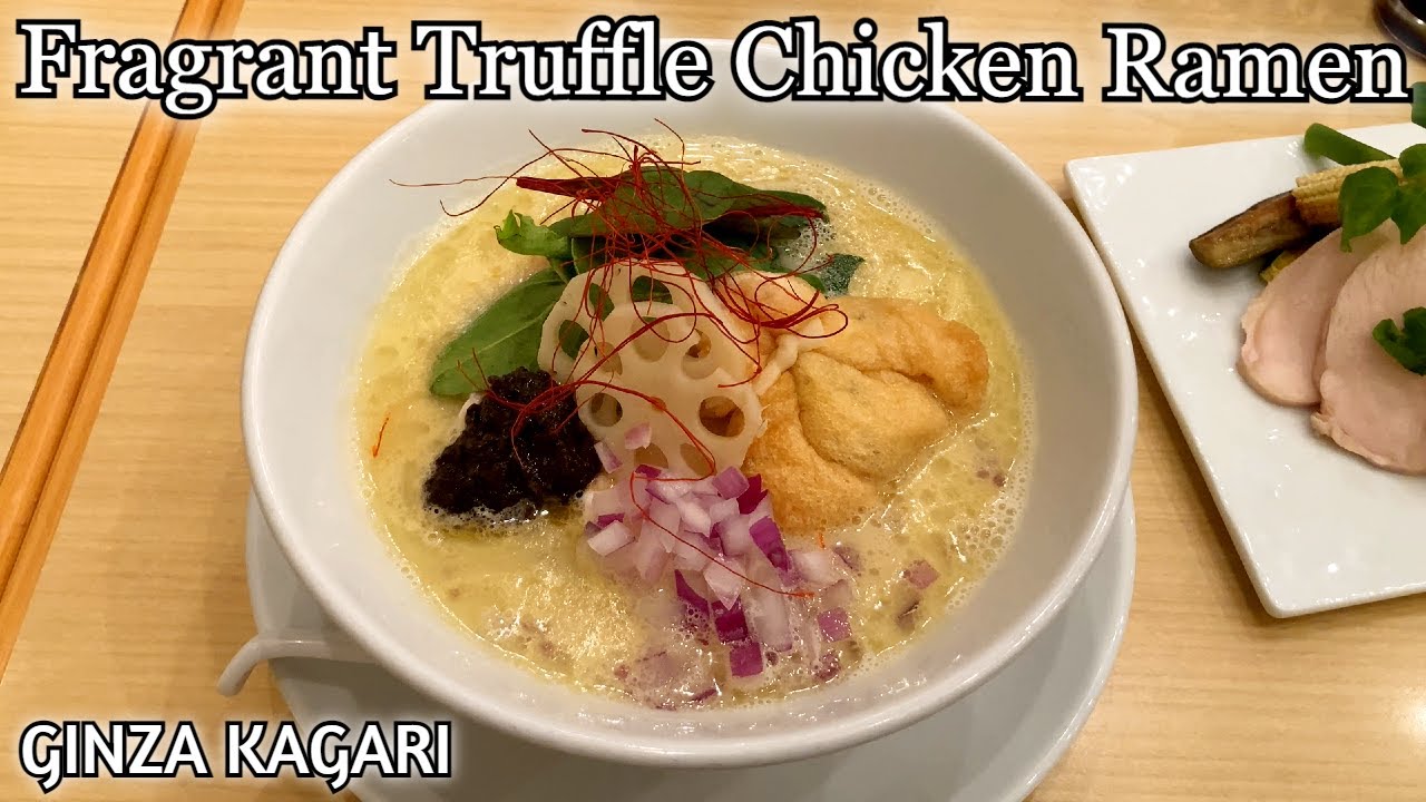Great scent of Truffle & thick chicken ramen at Ginza Kagari, Tokyo Japan, Bloomberg nominated ramen