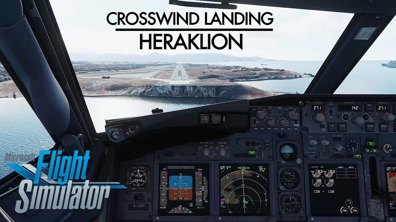 Perfect crosswind landing into sunny Heraklion on VATSIM | PMDG 738 | MSFS 2020