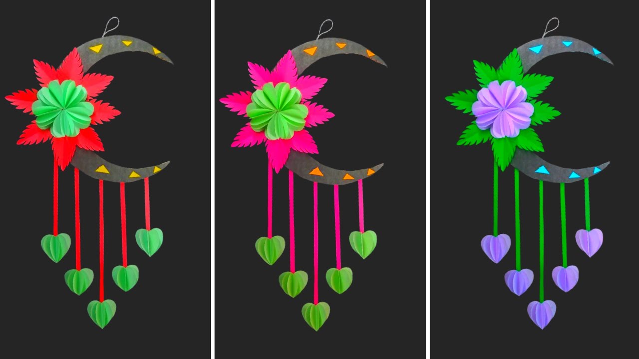 Unique Moon Wall Hanging / Quick Paper flower Craft Home Decoration / Easy Wall Mate DIY Wall Decor
