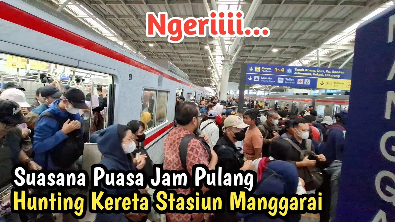 Hunting Kereta Lalu lalang & Suasana Jam Pulang Kerja Stasiun Manggarai -