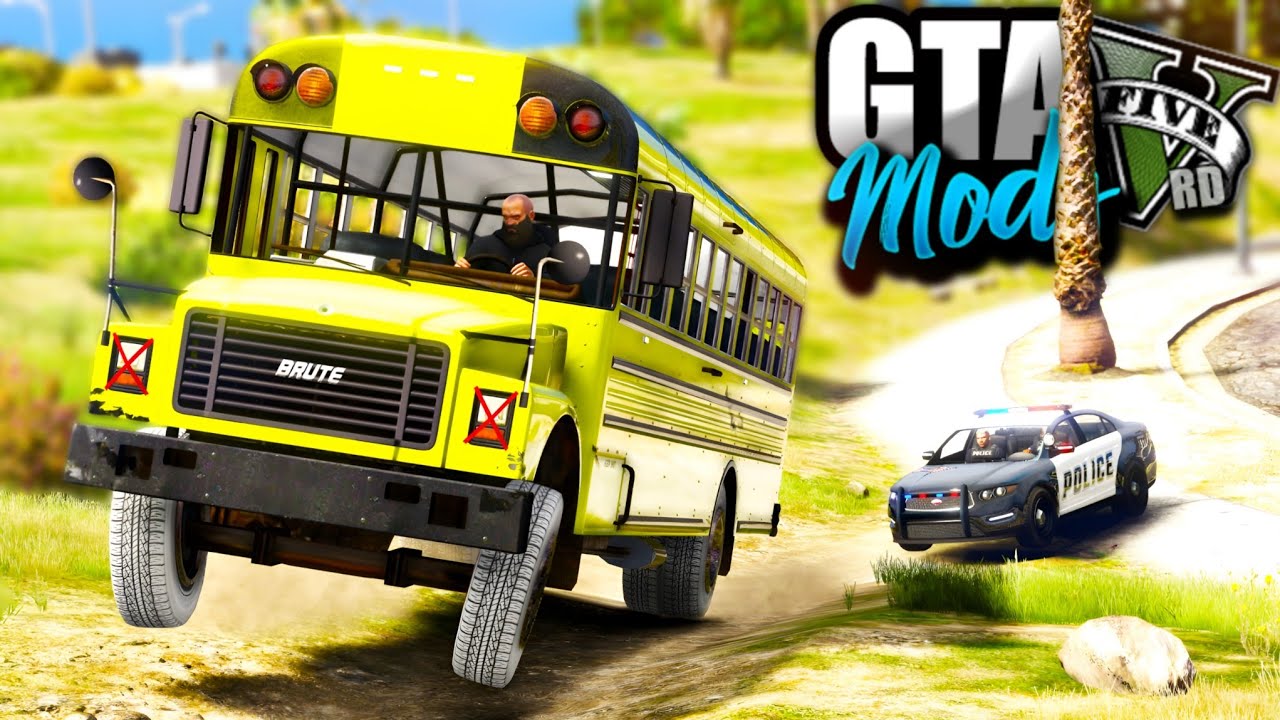 NINGUÉM VAI PRA ESCOLA, FUGA INSANA DA POLICIA DE ÔNIBUS ESCOLAR! - GTA 5 MODS