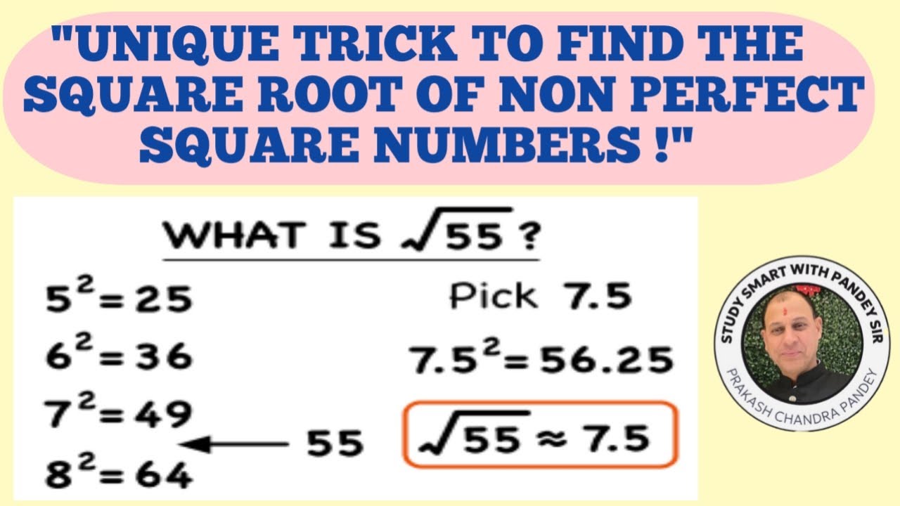 TO FIND THE SQUARE ROOT OF NON PERFECT SQUARE NUMBER BY FAST CALCULATION AND DIVISION METHOD
