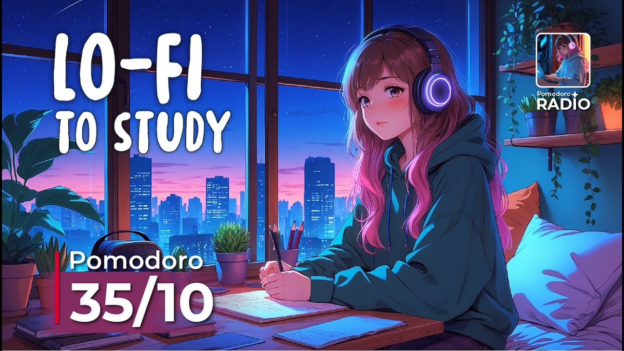 Pomodoro Timer 35/10 — Lo-Fi Study Session #45 📚 | In a Cozy High-Rise Study Room
