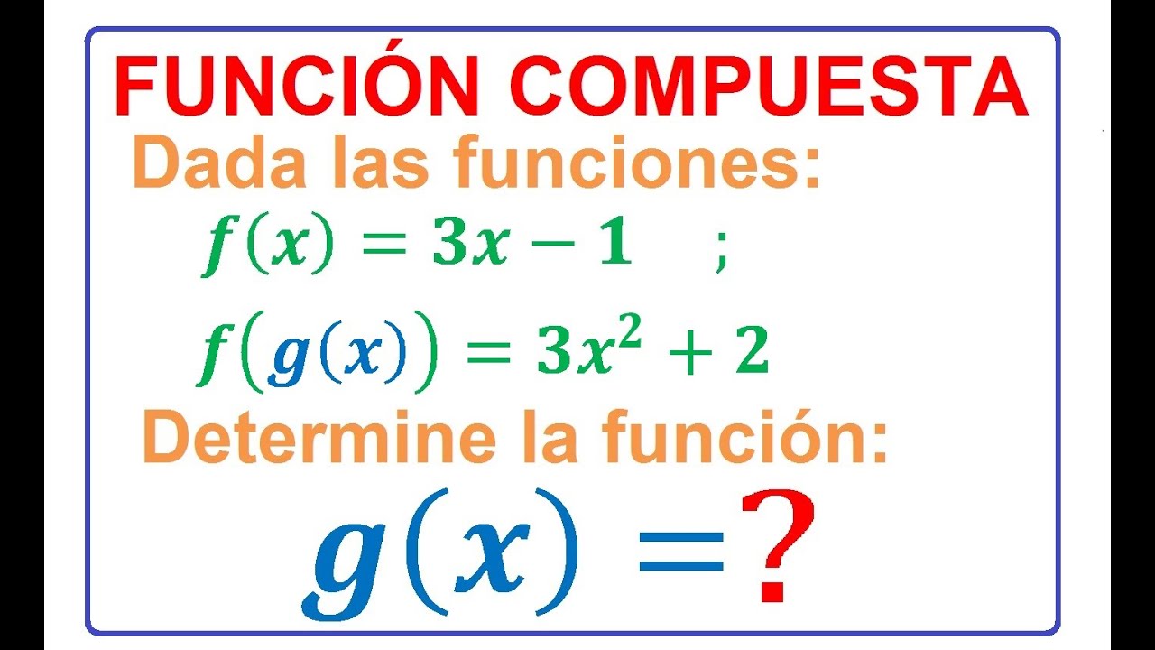 Funci&oacute;n Compuesta. Hallar g(x)