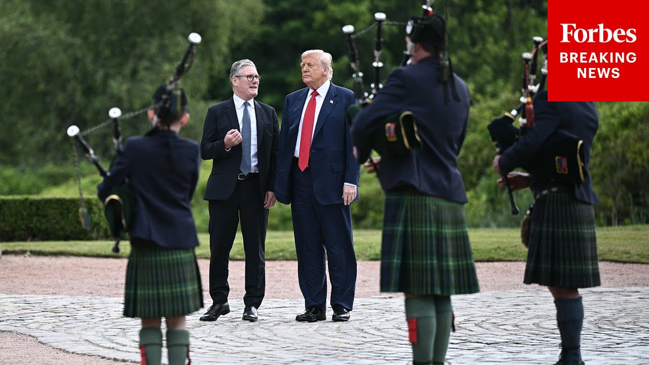 BREAKING: Trump And Starmer Arrive At Trump International Scotland Golf Course In Aberdeen, Scotland