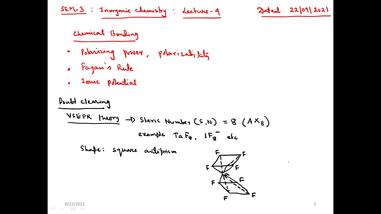 Inorganic Chemistry: Chemical Bonding - Lecture 4