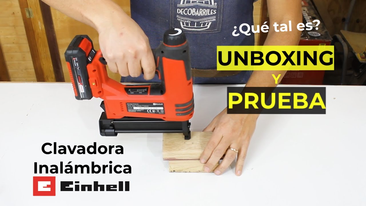 Clavadora Engrapadora inalambrica Einhell TE-CN 18 Unboxing y pruebas