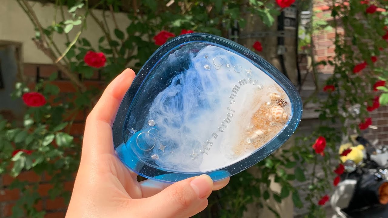 레진 재료 쇼핑을 못 끊는 이유 🫠🌊 여름 바다 컨셉 코스터 만들기 레진아트 Making Beach Themed Coaster Resin Art