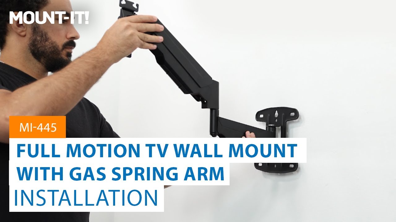 Full Motion TV Wall Mount with Gas Spring Arm (2024 model) | MI-445 (Installation)