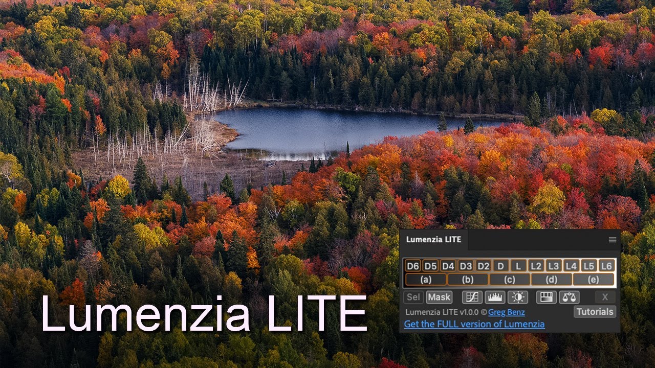 Panel maskujący jasność Lumenzia LITE do programu Photoshop