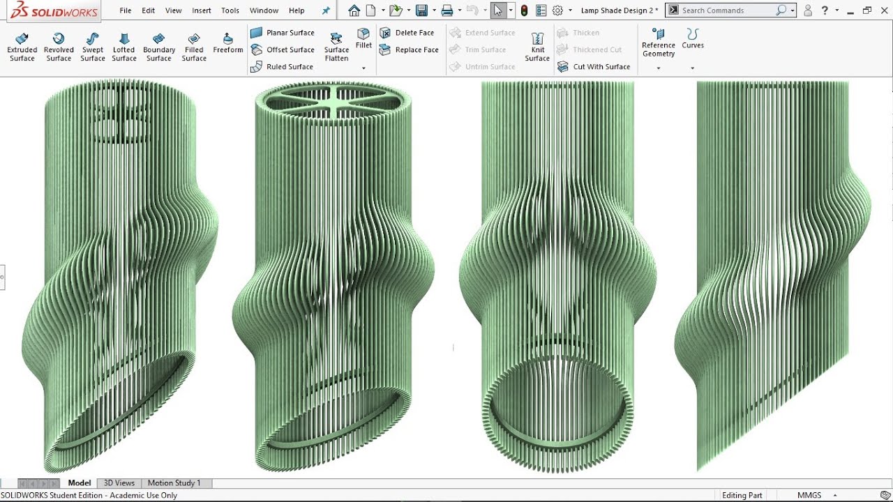 Exercise 86: How to make a 'Vertical Lamp Shade Design' in Solidworks