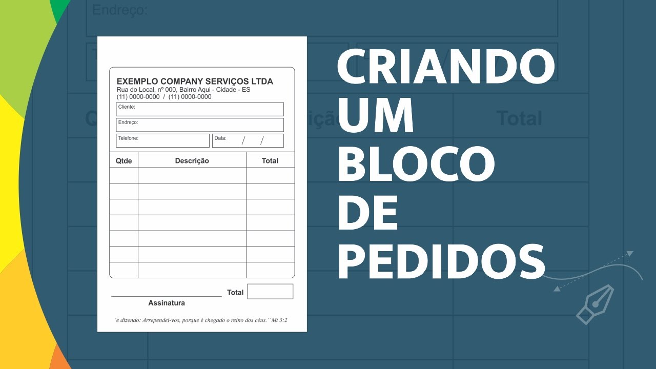 Como Criar um Bloco de Pedidos