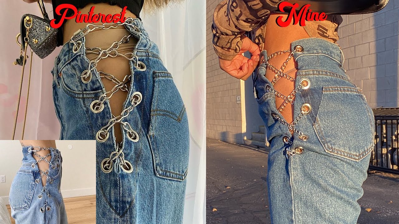 Recreating Pinterest Chain Jeans // TUTORIAL