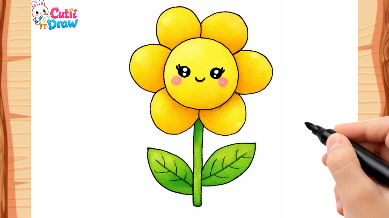 How to Draw a Flower Step by Step and Easy |Cute Flower Drawing