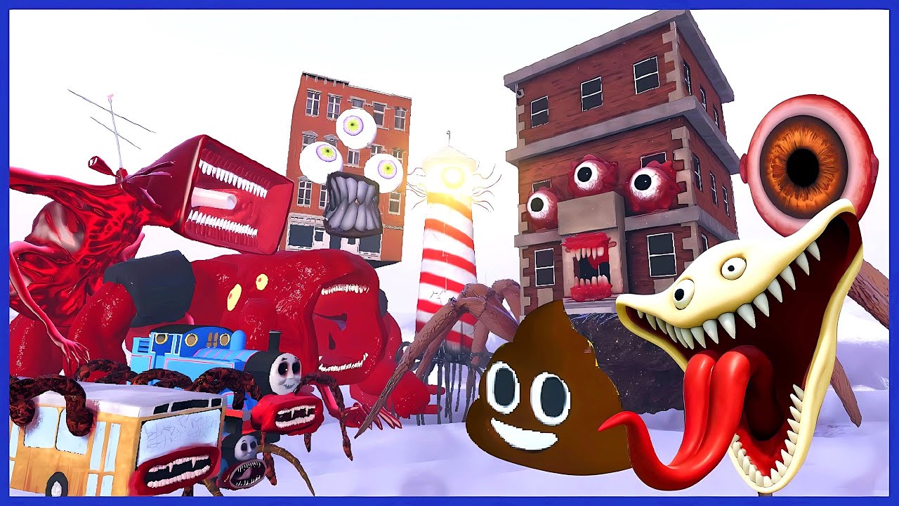 HUNGRY LIN GANG WORM, HOUSE HEAD, MEGAHORN, GRANDPA HOUSE, BUS EATER, CAR EATER, LIGHTHOUSE ?(GMOD)