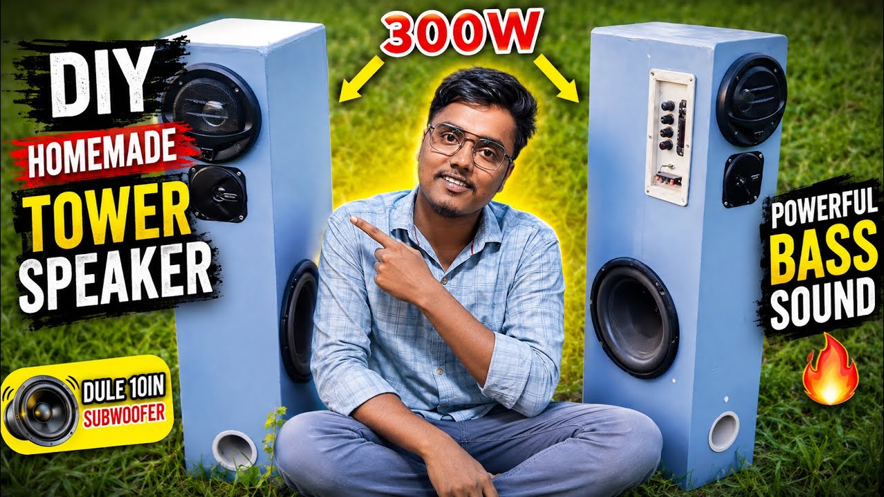 How to make tower speaker at home  | Making homemade Dule tower Home theatre