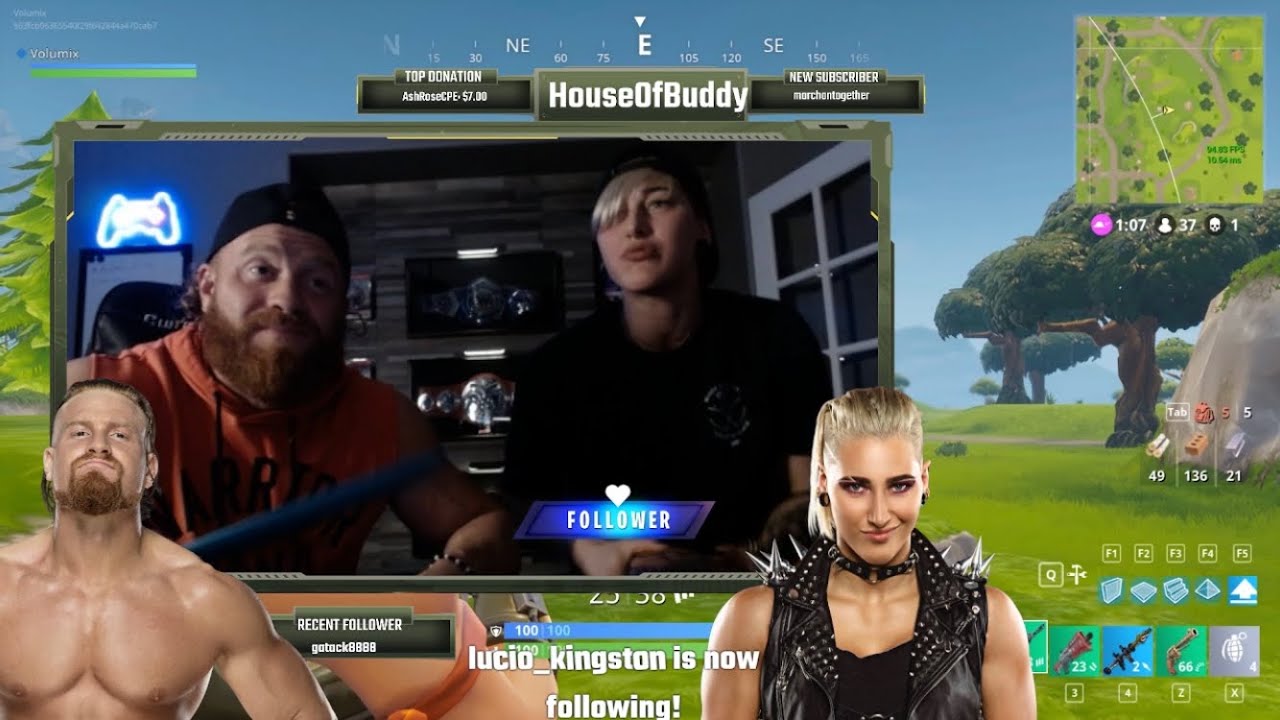 Rhea ripley on buddy Matthews live stream on twitch