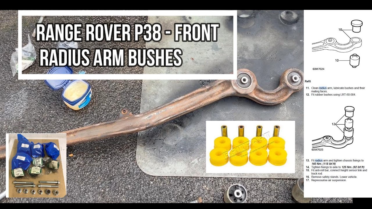RANGE ROVER P38 Front  Radius Arm Bush replacement Rubber or Ploly