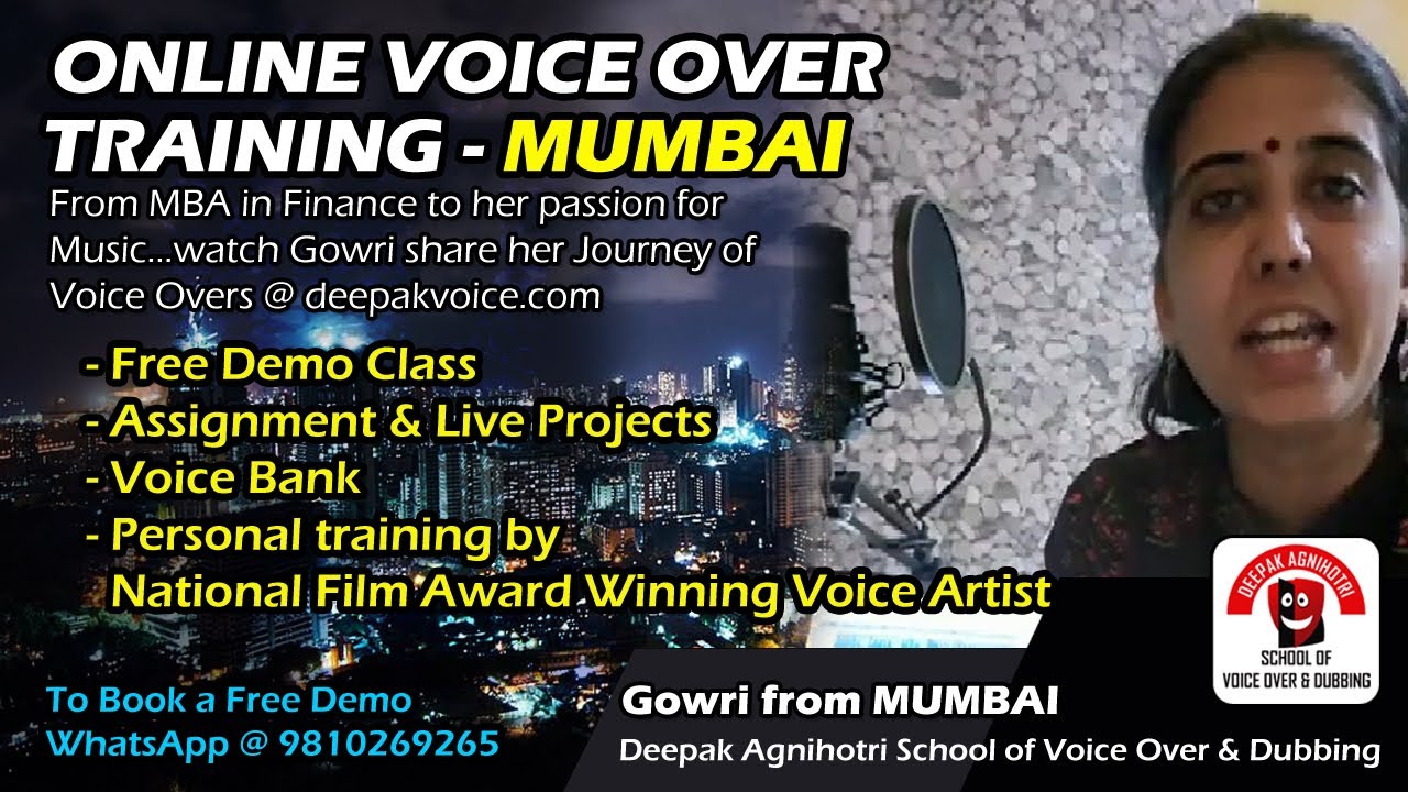 Online Voice Over Training - Mumbai | Voice Artist Profile, Experience - Gowri @ deepakvoice.com