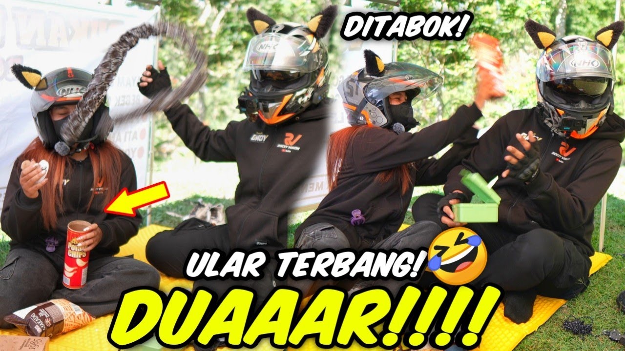 NGAKAK!! PRANK ULAR MAINAN DALAM KALENG SAMPE TERBANG!!