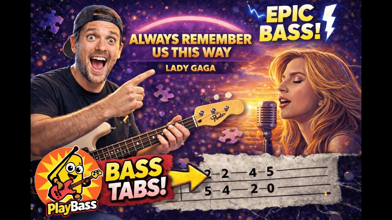 Always Remember Us This Way - Lady Gaga (Bass Cover + Tabs)