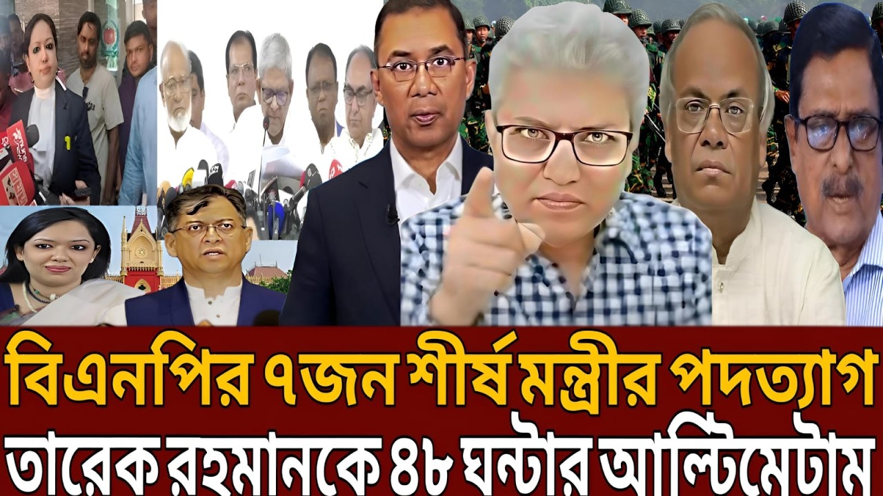 বিএনপির ৭জন শীর্ষ মন্ত্রীর প-দ-ত্যা-গ তারেক রহমানকে ৪৮ ঘন্টার আল্টিমেটাম।Talk show।Masud kamal