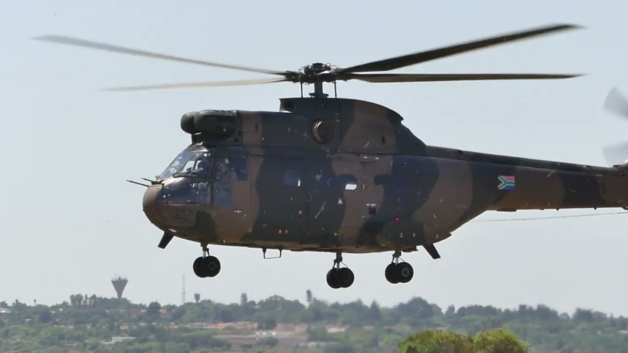 puma start up, flyby's, landing and shut down.