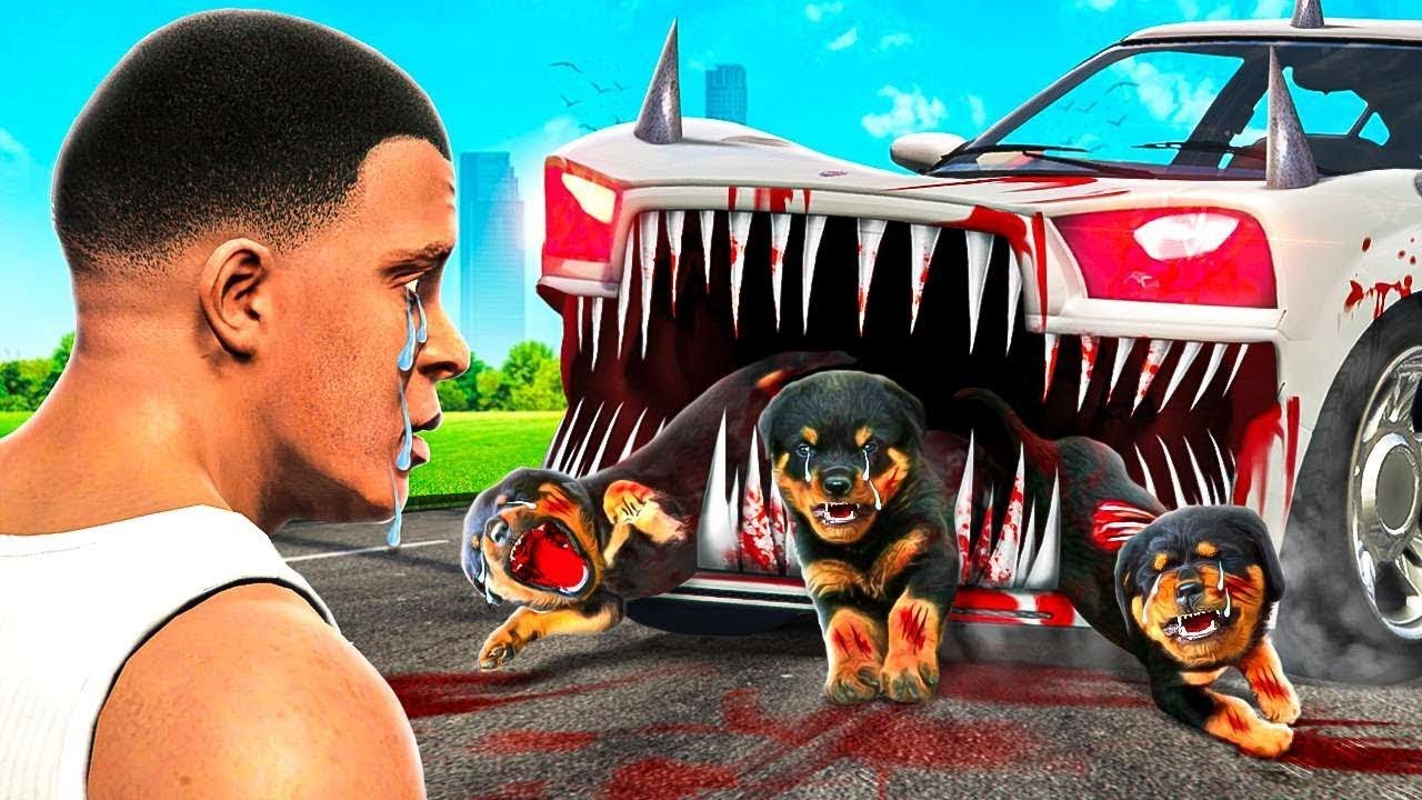 CURSED CAR Took CHOP PUPPIES In GTA