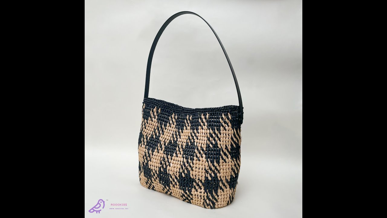 Crochet Stitch Tutorial - how to crochet Jacquard pattern-Perfect for raffia Bags!--by Stella Lee