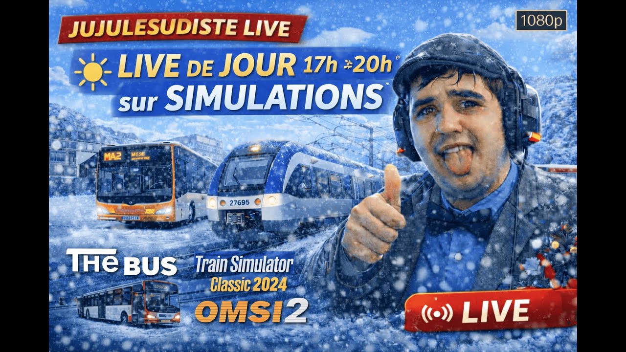 🔴 LIVE – Simulations de Jour sous la neige ❄️ | The Bus | Train Simulator Classic 2024 | OMSI 2
