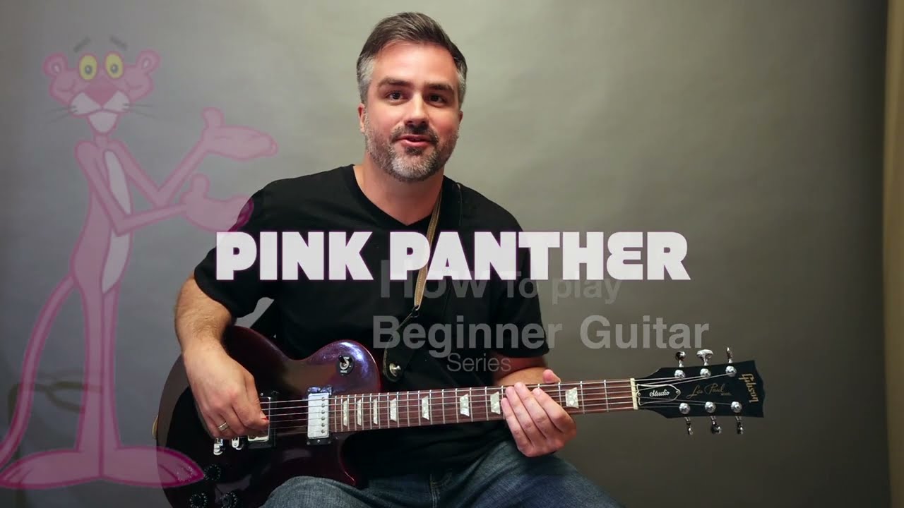 How to play Pink Panther beginner guitar lesson