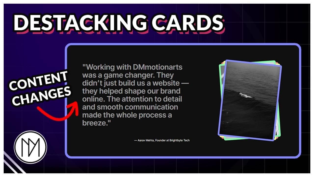 De-stacking Cards w/ Content Switcher on Scroll - Elementor and GSAP Tutorial