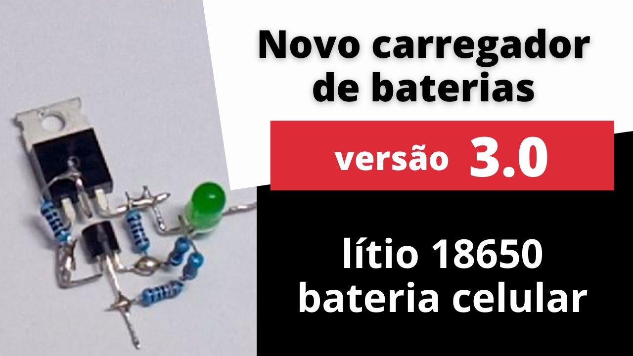 Nosso Melhor Carregador de Baterias lítio 3,7v 18650  - Versão 3.0
