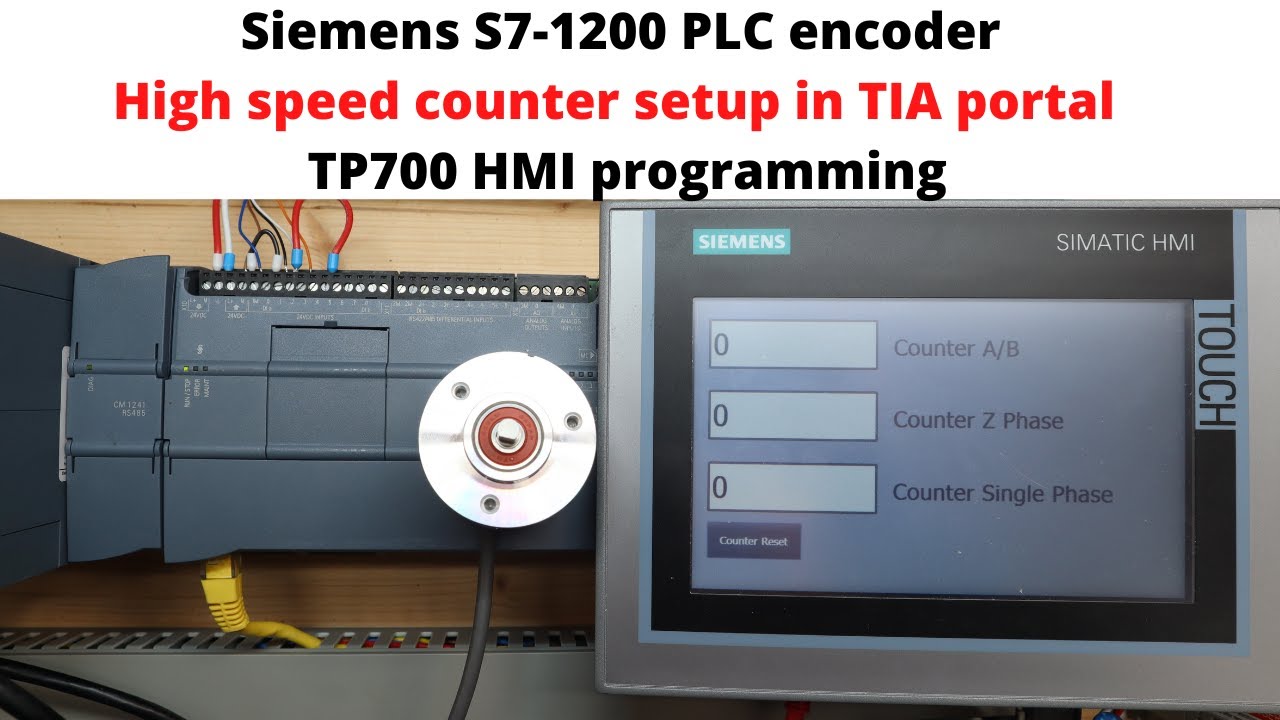 Настройка высокоскоростного счётчика энкодера ПЛК Siemens S7-1200 в портале TIA и программировани...
