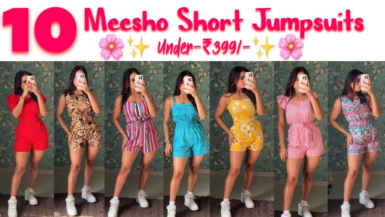 10 meesho Short Summer Jumpsuits Haul!! Under-₹399/-!! Manshi Sharma #meeshojumpsuithaul