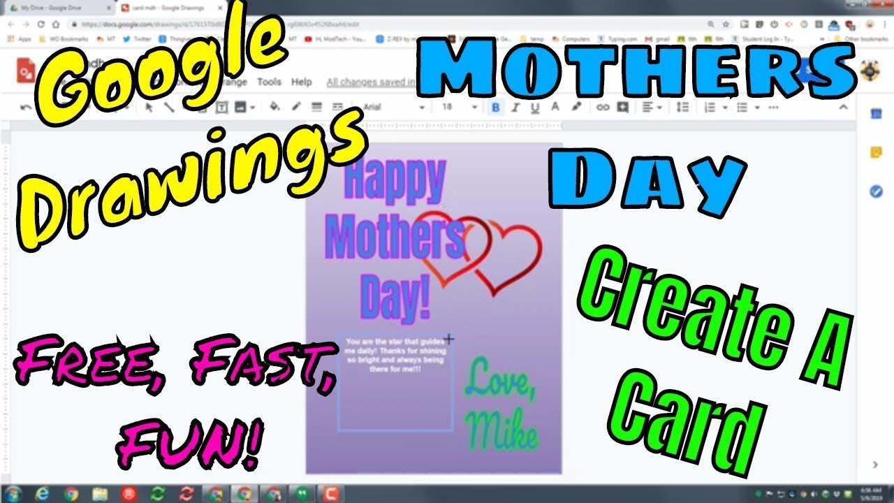 Create A Card in Google Drawings! Make Mothers Day Awesome & Animated!