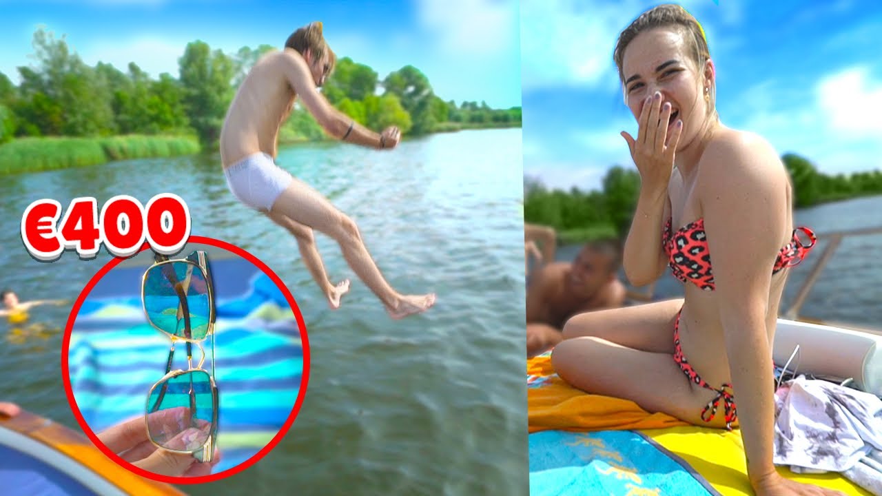 MET ZONNEBRIL VAN 400 EURO IN HET WATER GESPRONGEN!😭