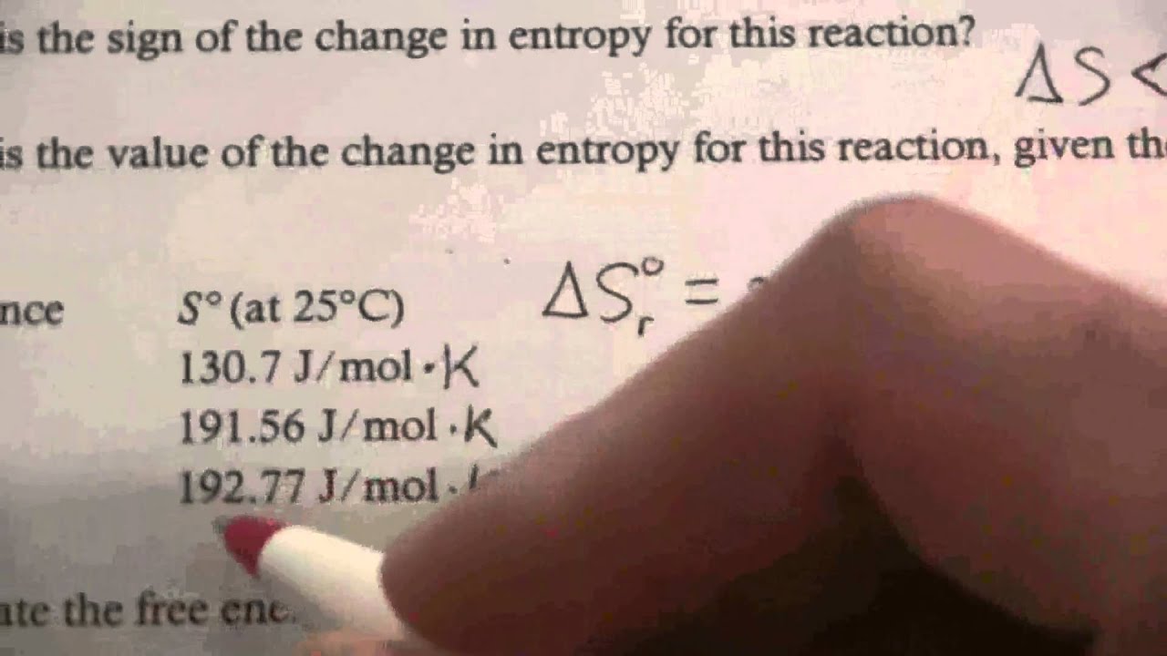 Gibbs Free E from Enthalpy & Entropy (1 of 2)