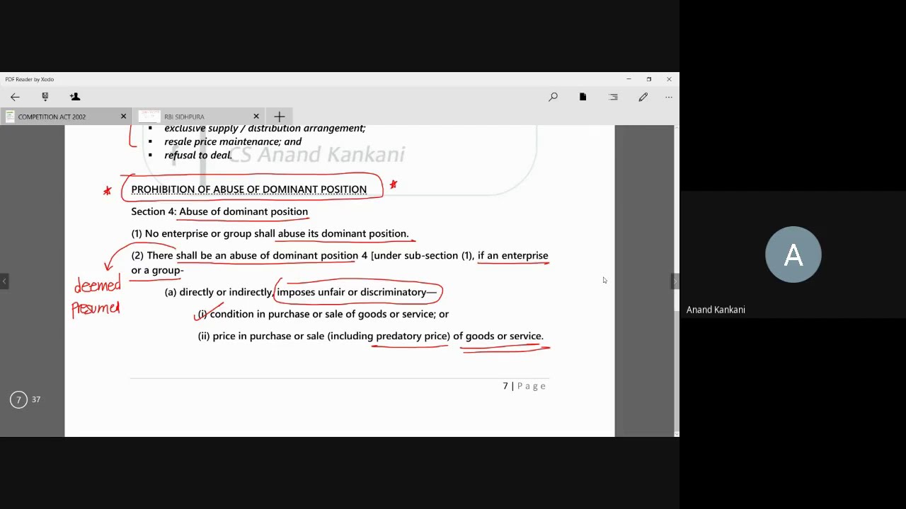 SECTION 4 of COMPETITION ACT   ABUSE OF DOMINANT POSITION