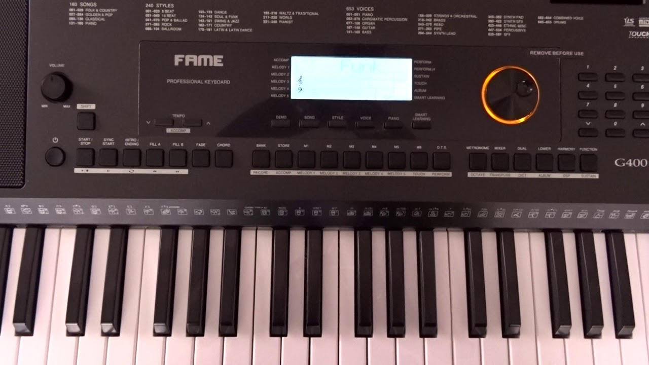 Keyboard Fame G400 Demos Demo Songs