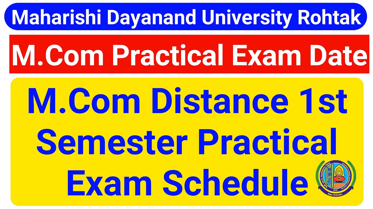 Mdu M.Com Distance 1st Semester Practical Exam || M.com Previous Year Reappear Improvment Practical